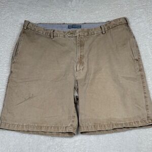 Peter Millar Mens Khaki Pima Cotton Flat Front Golf Shorts Size 40‎ Tan Peru